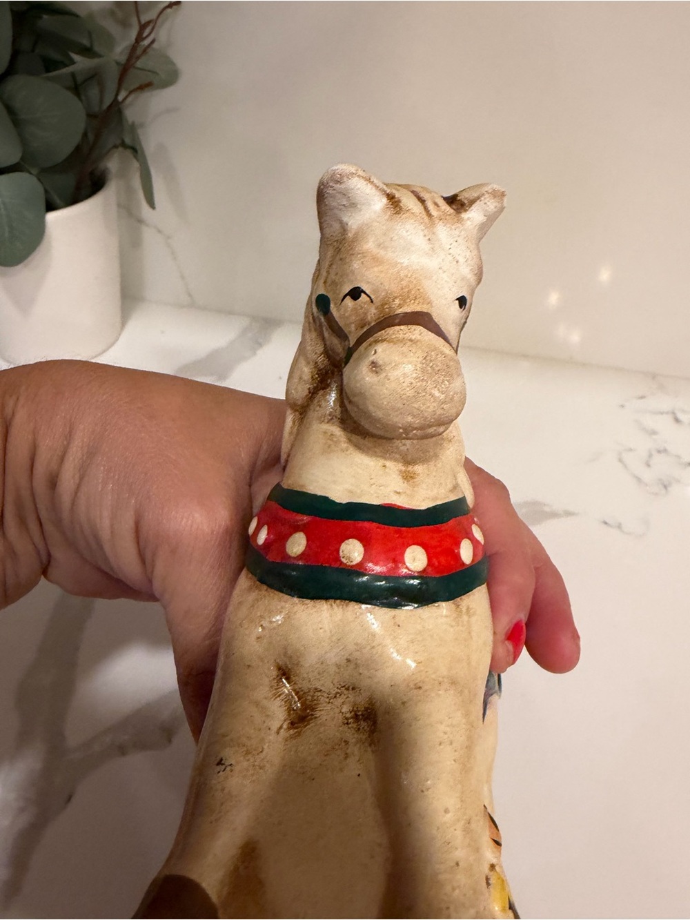 Vintage Ceramic Rocking Horse Coin Bank Teddy Bear Toys Nursery Decor - Picture 7 of 11